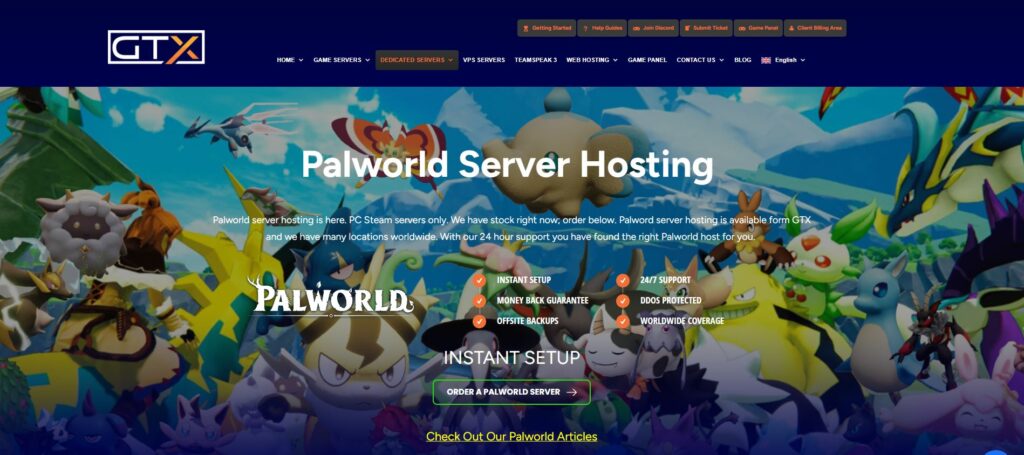 Best palworld server hosting at GTX