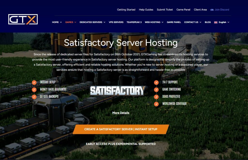 Second best Satisfactory hosting from - GTX Gaming