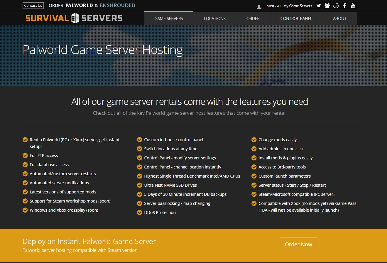 Best palworld server provder : Survival servers