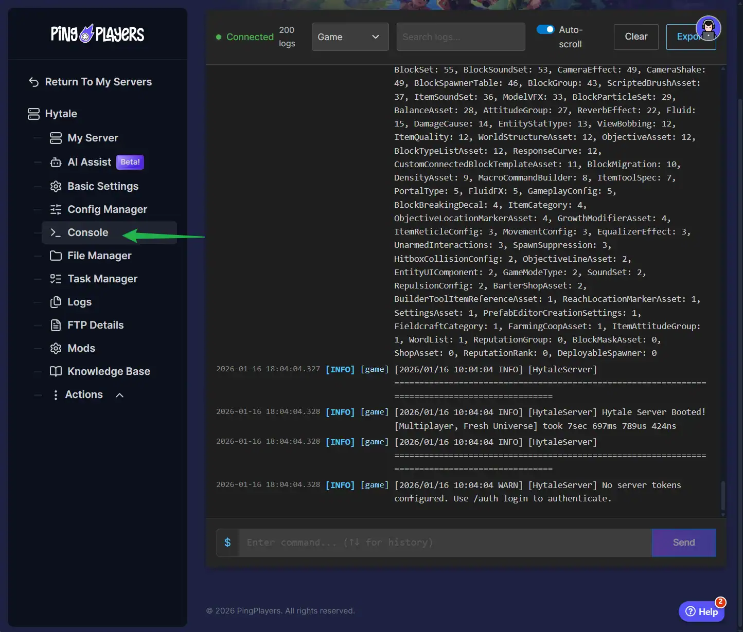 PingPlayers control panel screenshot