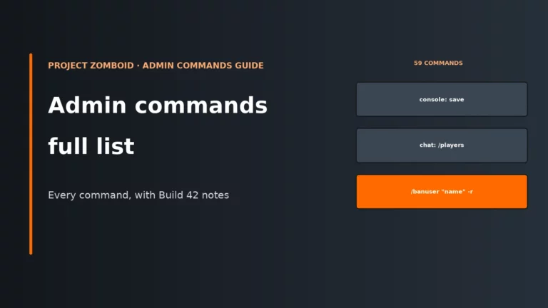 Project Zomboid Admin Commands: Full List